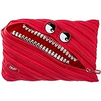 ZIPIT Grillz Large Pencil Case for Kids | Pencil Pouch for School, College and Office | Pencil Bag for Boys & Girls (Red)