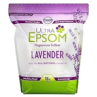 SaltWorks Ultra Epsom, Lavender Scented Premium Epsom Bath Salt, 18 Pound Bag, White, ULE-LAV-18
