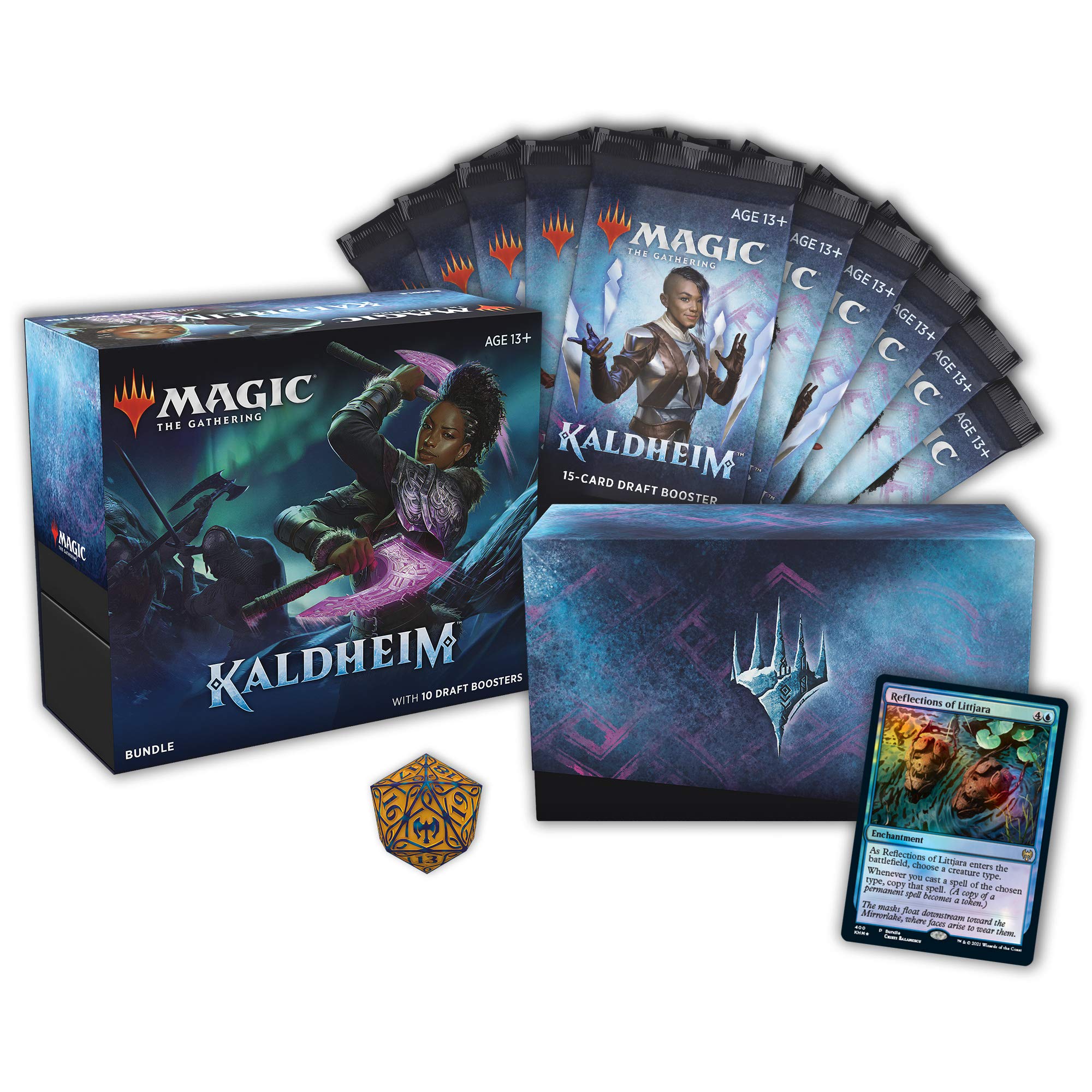 Magic The Gathering Kaldheim Bundle | 10 Draft Boosters (150 Magic Cards) + Accessories
