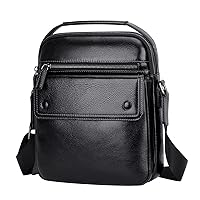 PIJUSHI Genuine Leather Crossbody Bag for Men Small Messenger Bag with Multi Pockets