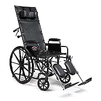 Everest & Jennings Advantage Reclining Wheelchair, High Back & Removable Headrest, 22