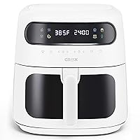 CRUX x Marshmello 8.0 QT Digital Air Fryer with TurboCrisp Technology, Touch Screen Temperature Control, Timer and Auto Shut-off, Fully Programmable, White
