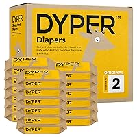 DYPER Viscose from Bamboo Baby Diapers Size 2 + 18 Pack Wet Wipes | Honest Ingredients | Made with Plant-Based* Materials | Hypoallergenic for Sensitive Skin, Unscented