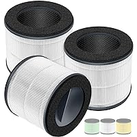 AP-T10-WT AP-T10FL Replacement Filter Compatible with HoMedics Air Purifier Filter Replacement TotalClean Tower Model AP-T10 AP-T10-WT AP-T10-BK Ture HEPA Type Filters w/ 3-Stage Filtration, 3-Pack