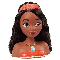 Disney Princess Moana Styling Head, 18-Pieces, Pretend Play, Officially Licensed Kids Toys for Ages 3 Up
