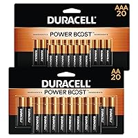 Duracell Coppertop AA + AAA Batteries Combo Pack with Power Boost Ingredients, 20 Count Double A & Triple A Battery with Long-Lasting Power, Alkaline Battery - 40 Count Total