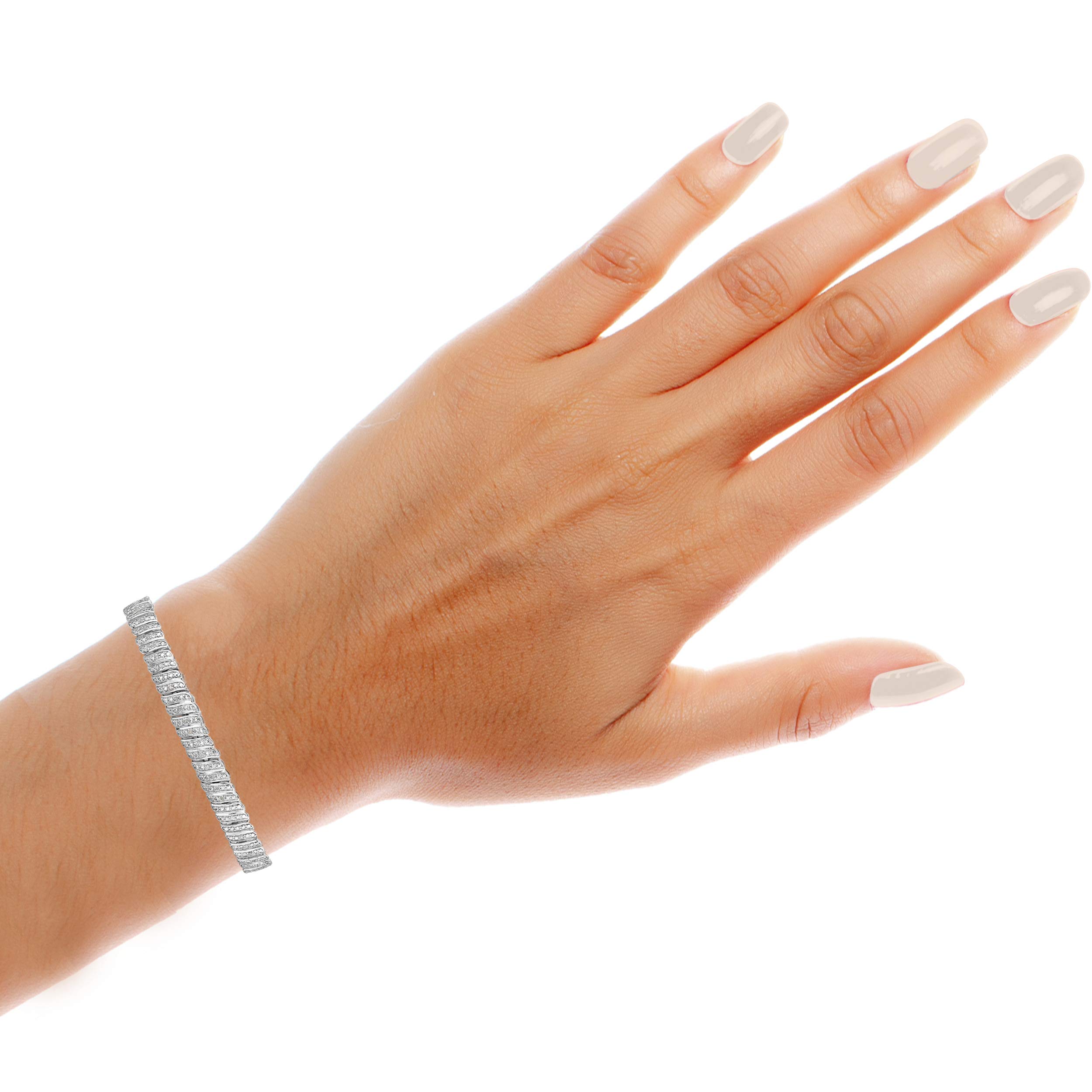 NATALIA DRAKE 1/4 Cttw Diamond S link Tennis Bracelet for Women in 925 Sterling Silver Color I-J/Clarity I2-I3