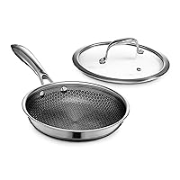 SKY LIGHT Nonstick Deep Saute Pan with Lid, 9.5-inch Frying Pan Skillet  with Wood Detachable Handle, Healthy Granite Stone Coating Cooking Chef Pan,  Induction Compatible, Black 