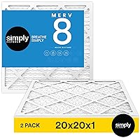 Simply Filters 20x20x1/duplicate standalone MERV 8, MPR 600 Air Filter (2 Pack) - Actual Size: 19.75