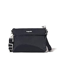 Baggallini Securtex Anti-theft Memento Crossbody Bag - Travel Purse Wallet with Locking Zipper - Lightweight Water-Resistant