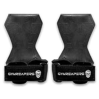 Gymreapers Weight Lifting Grips (Pair) for Heavy Powerlifting, Deadlifts, Rows, Pull Ups, with Neoprene Padded Wrist Wraps Support and Strong Rubber Gloves or Straps for Bodybuilding