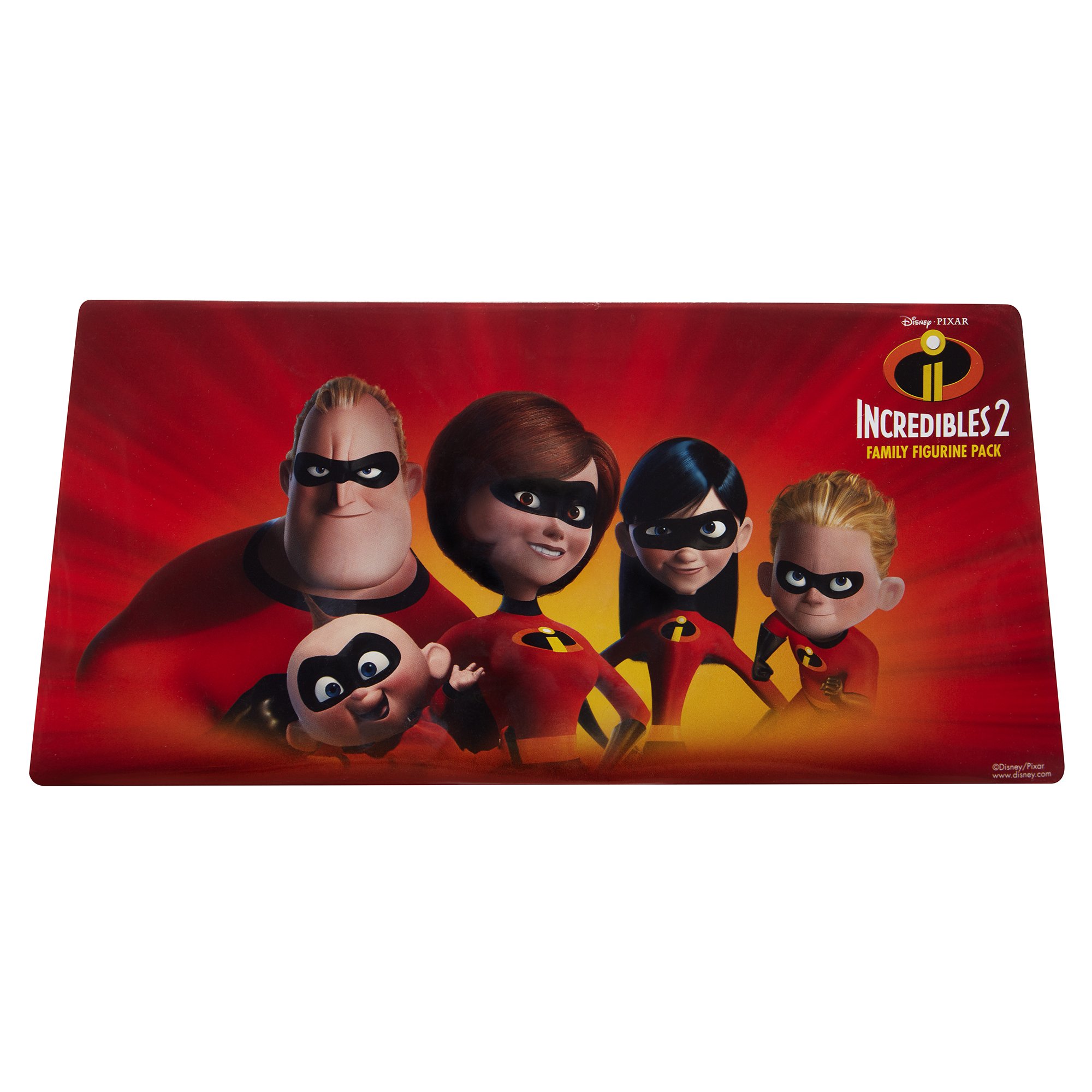 The Incredibles 2, 5 Piece Family Figure Set comes with (Mr./Mrs. Incredible, Violet, Dash, Jack Jack)