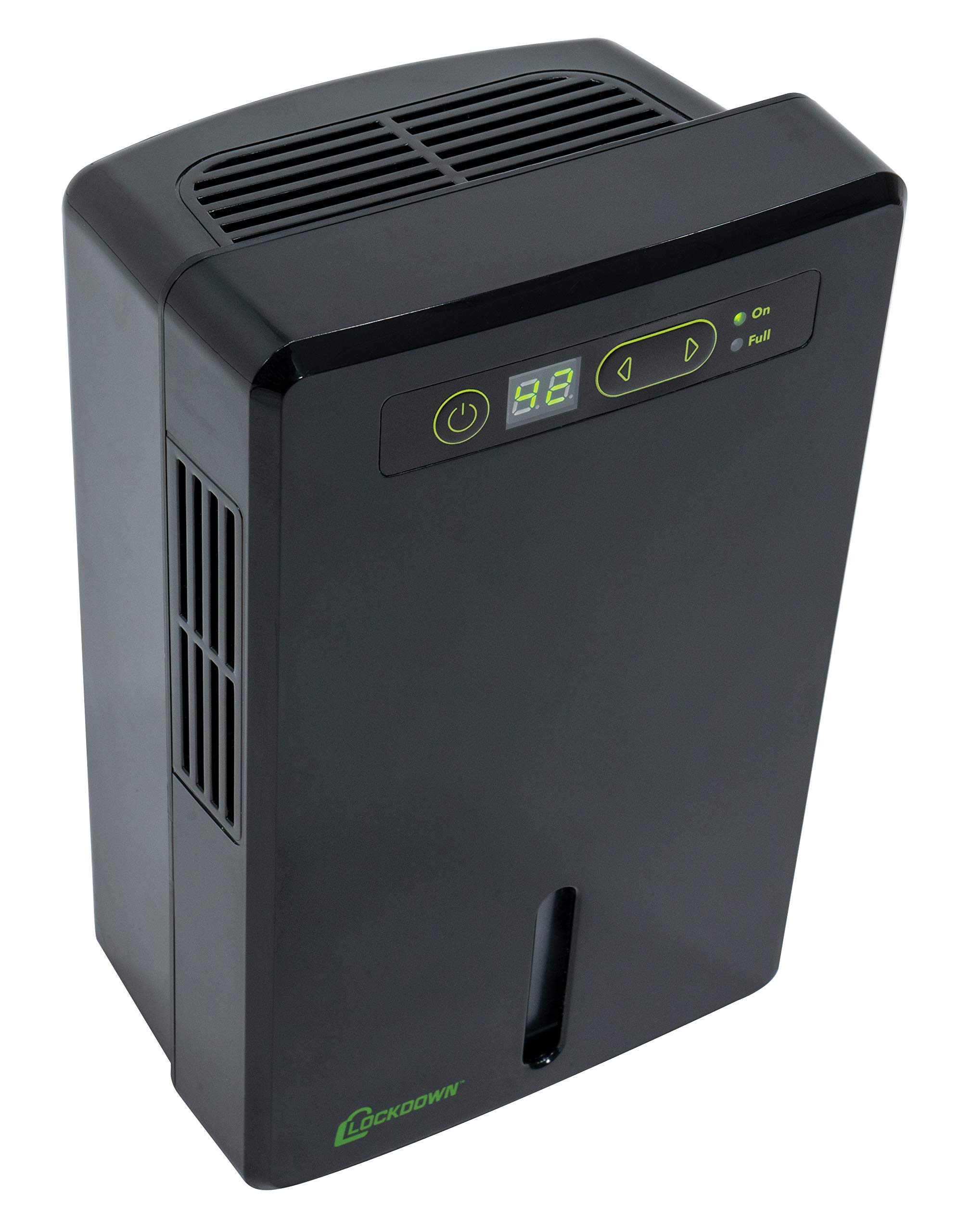 LOCKDOWN Automatic Dehumidifier with Quiet Operation, Drain Hose and Self Monitoring Controls for Humidity Control in Small Rooms, Safes and Closets