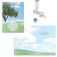 Smiling Wisdom - Beautiful Heart Encouraging Inspiring Greeting Card and Matching Tree Locket with Abalone Heart Gift Set - Her Woman Sister Friend Daughter Teacher Mom - Stainless Steel