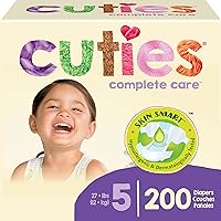 Cuties | Skin Smart, Absorbent & Hypoallergenic Diapers with Flexible & Secure Tabs | Bulk Case | Size 5 | 200 Count