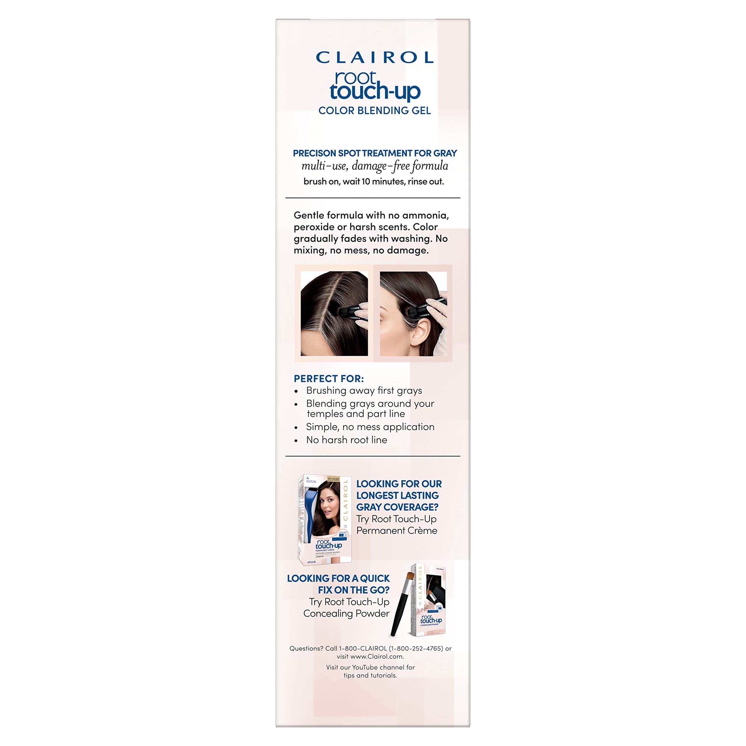 Clairol Root Touch-Up Semi-Permanent Hair Color Blending Gel, 2 Black, Pack of 2