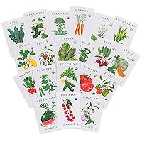 Sereniseed Certified Organic Vegetable Seed Collection (20-Pack) – 100% Non GMO, Open Pollinated Varieties