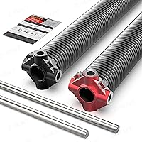 Garage Door Torsion Springs 2'' (Pair) with Non-Slip Winding Bars, Coated Torsion Springs with a Minimum of 18,000 Cycles (0.243''×2''×30'')