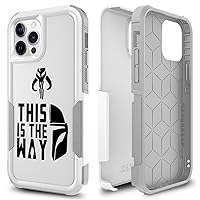 for iPhone 12, iPhone 12 Pro, Mandalorian Halmet Pattern Shock-Absorption Hard PC + Inner Silicone Hybrid Dual Layer Armor Defender Case Protective Cover for iPhone 12/12 Pro