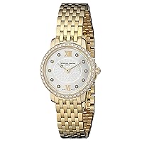 Frederique Constant Women's 'Slim Line' Silver Diamond Dial Goldtone Stainless Steel Swiss Watch FC-200WHDSD5B
