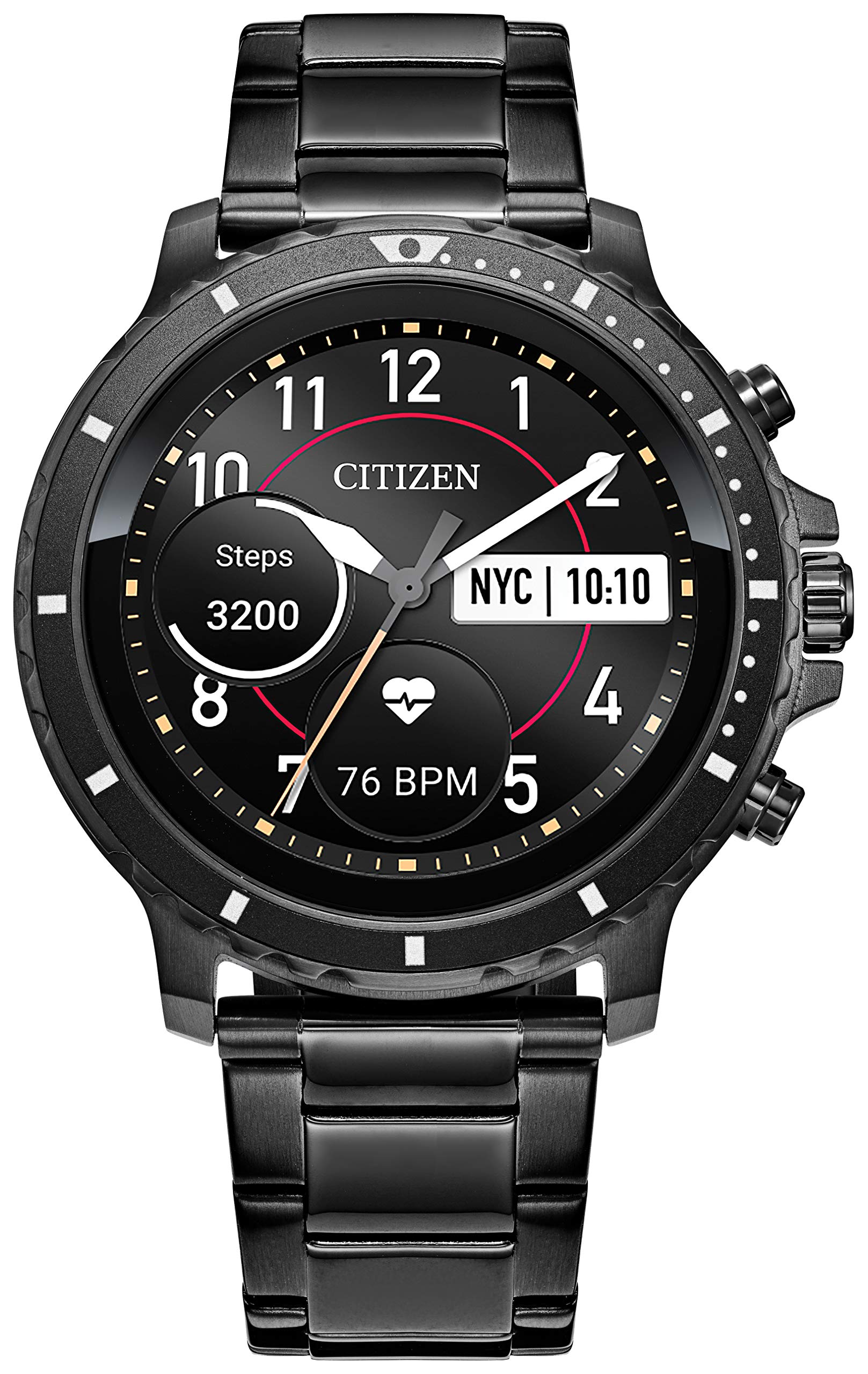 Citizen CZ Smart Gen 1 Stainless Steel Smartwatch Touchscreen, Heartrate, GPS, Speaker, Bluetooth, Notifications, iPhone and Android Compatible, Powered by Google Wear OS