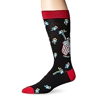 K. Bell Socks Men's 3D Popcorn Crew Sock, Black, 10-13/Shoe Size 6-12