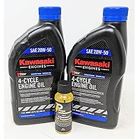 Kawasaki Pack of 2 99969-6298 SAE 20W-50 4-Cycle Engine Oil Quart and Fuel Treatment