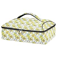 ALAZA Sunflowers and Grass Watercolor Insulated Casserole Carrier Lasagna Lugger Tote Casserole Cookware for Grocery, Camping, Car