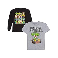 Super Mario Boy Long and Short Sleeve Shirts Size 6/7 Multi-Color