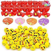 JOYIN 30 Pcs Valentine's Day Bouncy Ball with Filled Hearts for Kids Valentine Classroom Exchange, Kids Bouncy Balls for Class Exchange, Gift & Game Prize