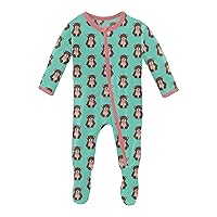 KicKee Print Footies with Zipper, Super Soft One-Piece Jammies, Sleepwear for Babies and Kids, Fall 2