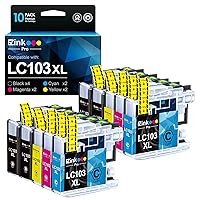 LC103 LC103XL Compatible Ink Cartridge Replacement for Brother LC103 XL LC101 LC 103 Ink Cartridges Compatible with MFC-J870DW MFC-J475DW MFC-J6920DW MFC-J6520DW (10 Pack, 4B2C2M2Y)