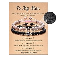 Love Gift for Men, Natural Stone Matching Bracelet Gifts for Boyfriend/Husband from Girlfriend Wife