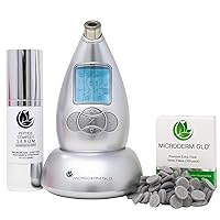 Microderm GLO Skincare Premium Bundle Includes Diamond Microdermabrasion System, 10mm Filters 100 pack & Peptide Complex Serum. Perfect Anti Aging Treatment Kit
