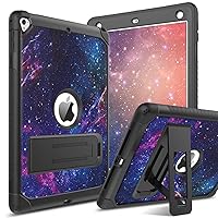 YINLAI for iPad 6th 5th Generation Case,iPad 9.7 Inch Case 2018/2017, iPad Pro 9.7/iPad Air 2 Case Women Girls Kid Kickstand Shockproof Protective A1893/A1954/A1822/A1823 Tablet Cover,Space Purple