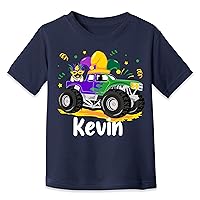 Custom Mardi Gras Monster Truck Jester Hat Toddler Girl Boy T-Shirt