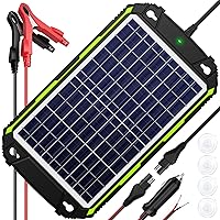 10W 12V Solar Battery Charger Maintainer PRO, Built-in Smart MPPT Charge Controller, Waterproof 10 Watt 12 Volt Solar Panel Trickle Charging Kits for Car Auto Boat RV Marine Trailer