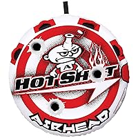 Hot Shot Towable 1-2 Rider Tube for Boating and Water Sports, Double-Stitched Full Nylon Cover & Speed Safety Valve for Easy Inflating & Deflating