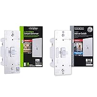 Z-Wave Light Dimmer QuickFit & SimpleWire, Works with Alexa, Google Assistant, ZWave Hub & Neutral Wire Required 3-Way Ready, White Combo Kit, Smart Dimmer Switch & Add-On Switch, 47866