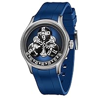 Trisome Star Trek Mechanical Automatic Watch Men's Planet Sub-dial Super Luminous Blue Nightlight Rubber Waterproof Wristwatch BLM-TRISOME