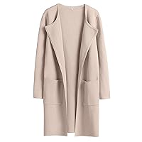 ANRABESS Women's Open Front Knit Lightweight Cardigan Casual Long Coatigan Sweater Lady Jacket Coat 2024 Fall Outerwear