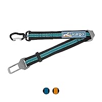 Kurgo Direct to Seatbelt Swivel Tether for Dogs Universal Car Seat Belt for Pets Adjustable Length Dog Safety Belt Carabiner Clip Easy Installation Compatible with Any Pet Harness (Blue)