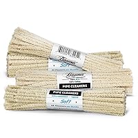 6 Inch Unbleached Soft Pipe Cleaners, 44 Pieces, 1 Bundle - 100% Cotton, Extra Absorbent, Tapered, No Colors Or Dyes, Bendable, Reusable + Beamer Smoke Collectible Sticker