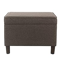 Home Decor | Dinah Collection Modern Storage Ottoman | Ottoman with Storage for Living Room & Bedroom (Chocalate Brown)