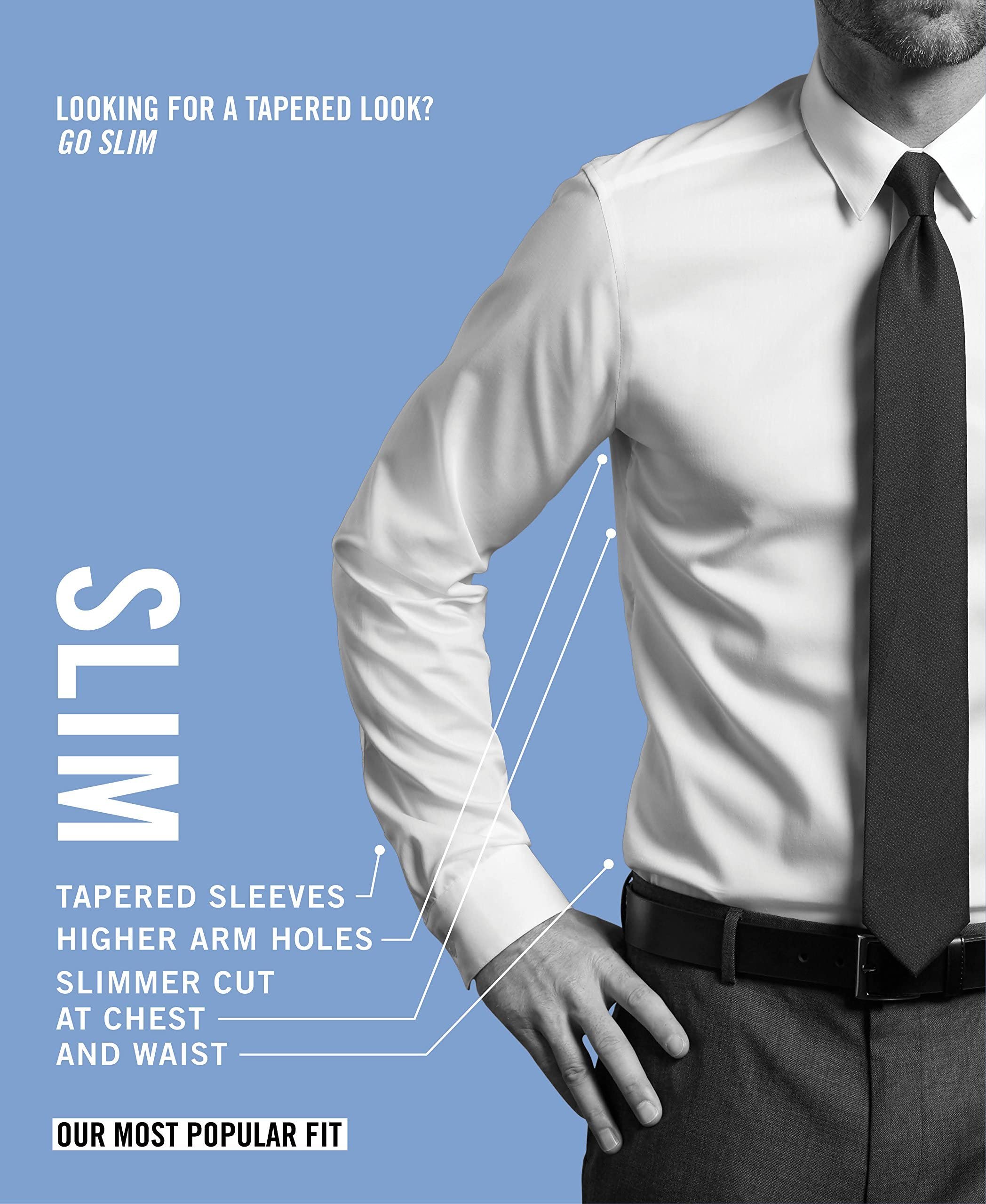 Tommy Hilfiger Men's Dress Shirt Slim Fit Non Iron Solid