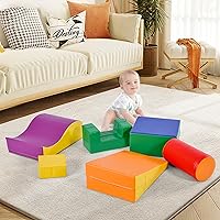 Foam Climbing Blocks for Toddlers,Climbing Toys Indoor, 6 Piece Climb, Crawl and Slide, Soft Play Equipment, Fclimb & Crawl Activity Play Set Colorful A