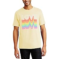 Men's Casual Multicolor Neon Love Pride Organic Cotton Image Print Tee Shirt