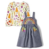 Gymboree Girls' Overall Skirt and Shirt, Matching Toddler Outfit