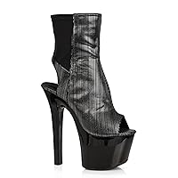 Ellie Shoes Women's 711-STRIKER-BKSV-12 Ankle Boot, Silver, 12