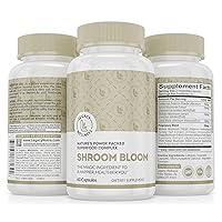 Shroom Bloom Mushroom Supplement - 10 Mushrooms Complex - Lions Mane, Reishi, Chaga, Cordyceps - Nootropic Brain Supplements Memory & Focus - Immune Booster - Natural Energy & Calm Focus Pills
